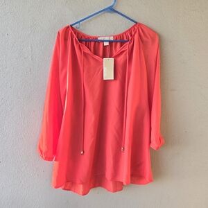 MICHAEL Michael Kors Flowy Coral Blouse Sz L NWT